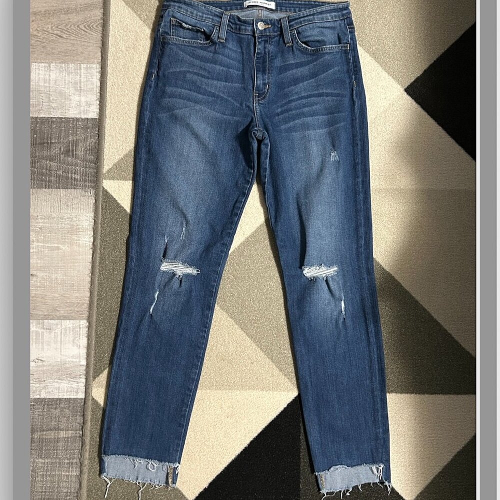 Flying Monkey‎ Platinum Distressed Ankle Skinny Jeans Women's Size 29